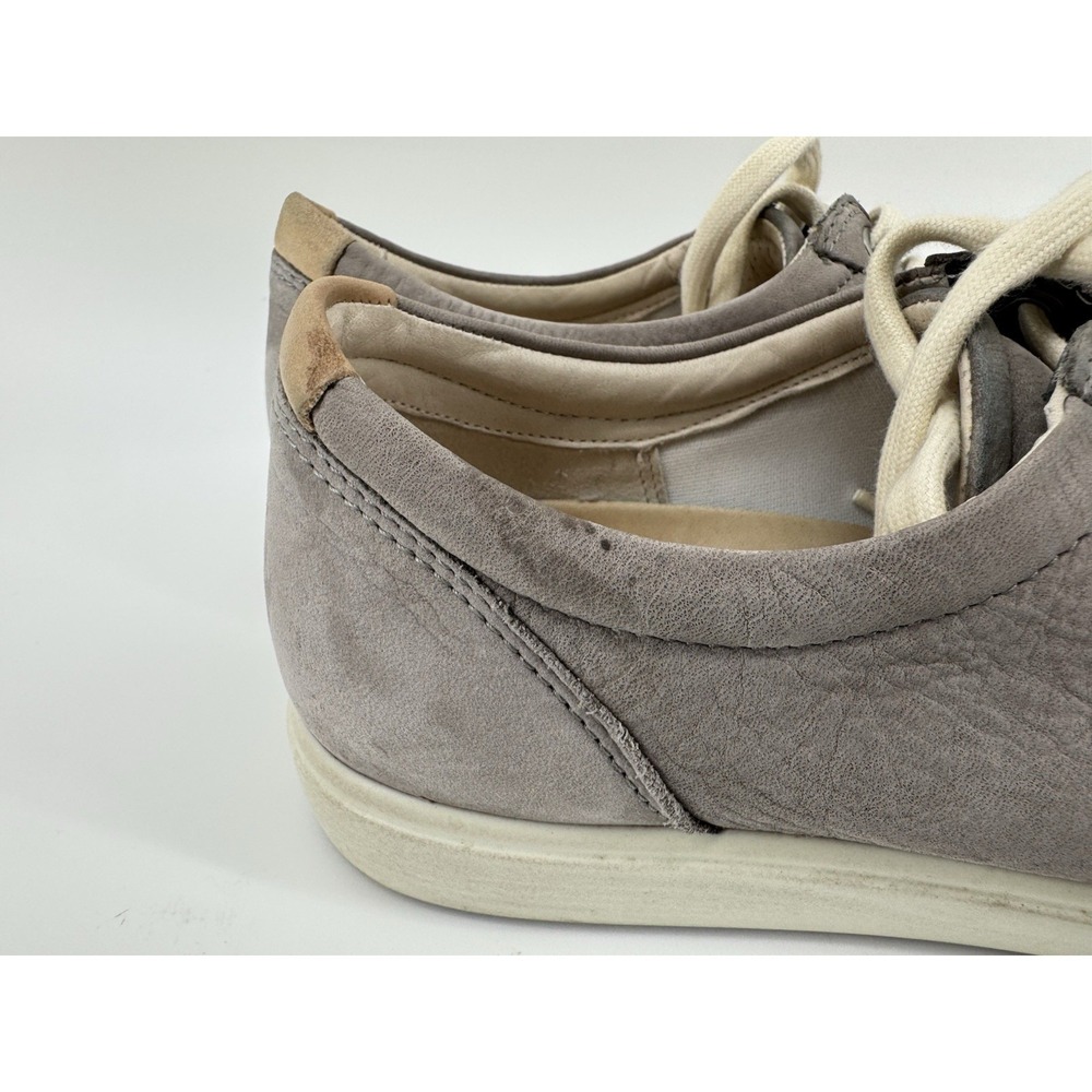 ECCO Soft 7 Women 39 8 Taupe Nubuck Leather Low Top Sneakers Lace Up Shoes - Picture 8 of 10
